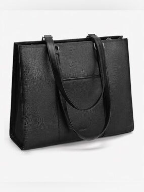 Elegant Black Leather Tote Bag for Women
